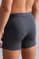 Boxer long SPARTACUS PLUS PERFORMANCE en coton biologique égyptien anthracite