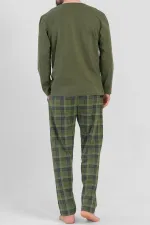 Mısırlı Erkek Pamuklu Uzun Kollu Pijama Takımı Haki Mısırlı Erkek Pamuklu Uzun Kollu Pijama Takımı Haki