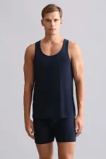 Mısırlı BAMBU ZEUS Regular Fit Basic Atlet / T-Shirt Lacivert