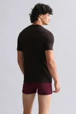 Débardeur/T-shirt à col en V slim fit en bambou égyptien Hercules, marron