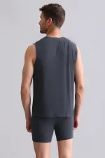 Mısırlı BAMBU ZEUS Regular Fit V Yaka Sporcu Atlet / T-Shirt Antrasit