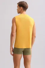 Mısırlı BAMBU ZEUS LUXURY Regular Fit Bisiklet Yaka Sporcu Atlet / T-Shirt Hardal