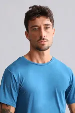 Mısırlı BAMBU HERCULES Slim Fit Bisiklet Yaka Fanila / T-Shirt Petrol