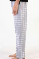 Pantalon égyptien pour homme en coton à carreaux gris clair