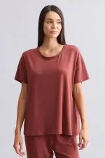 Mısırlı Kadın Bambu Tişört Bordo