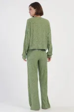 Mısırlı Kadın Kaşkorse Düğmeli Takım Yeşil