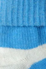 Mısırlı Kadın Alpaka Yünü Kışlık Kıvrık Tekli Soket Çorap Turkuaz