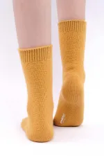 Mısırlı Kadın Koyun Yünü Tekli Soket Çorap Safran