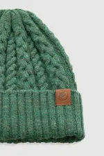 Mısırlı Kadın Yün Alacalı Saç Örgü Bere - Zeo Yeşil