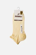 Mısırlı Kadın Bambu Tekli Yazlık Sneaker Çorap Sarı