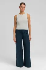 Débardeur en coton égyptien pour femme, à patte de boutonnage sur le devant, écru