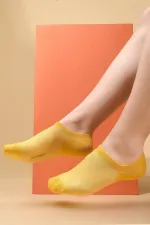 Mısırlı Kadın Pamuklu Tekli Yazlık No Show Çorap Sarı