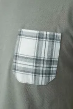 Egyptian Men's Cotton Plaid Pajama Set, Sage Green