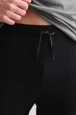 Ensemble pyjama homme égyptien en modal et coton mélangés, manches longues, col en V, gris chiné