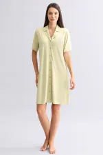 Chemise de nuit égyptienne en bambou vert sauge