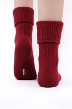 Chaussettes simples incurvées en laine de mouton rouge pour femmes égyptiennes