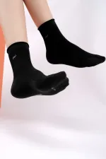 Mısırlı Kadın Bambu Tekli Yazlık Kısa Konç Çorap Siyah