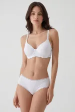 Egyptian Women's 2-Piece Economical Pack Non-Padded Shaping Micro Bra Set, D Cup Option, Black and White