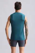 Mısırlı ORGANIC Pamuklu HERCULES Slim Fit Bisiklet Yaka Sporcu Atlet / T-Shirt Fit Green