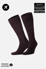 Chaussettes hautes unisexes en coton biologique égyptien, style aviateur et pilote, avec technologie de serrage spéciale, violettes.