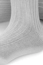 Chaussettes d'hiver unisexes en coton bio égyptien gris