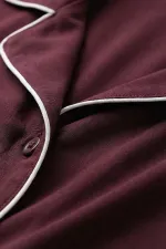 Chemise égyptienne à manches courtes en bambou, bordeaux