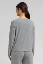 Women's Corset Long-Sleeve Sweatshirt Grey Melange