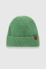 Ensemble écharpe et bonnet unisexe en laine égyptienne - Vert Roseluis