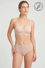 Egyptian Laser Cut High Waist Thong Powder Pink