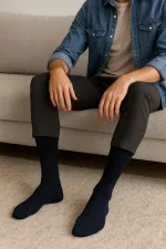 Mısırlı Men's Modal Ergonomic Single Socket Socks Navy Blue