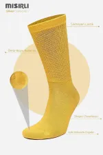 Mısırlı Kadın %10 GÜMÜŞ Madeni İçerikli Soket Çorap Sarı