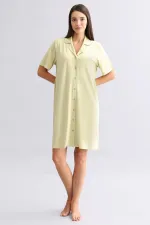 Chemise de nuit égyptienne en bambou vert sauge