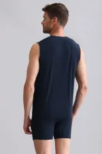 Mısırlı BAMBU ZEUS Regular Fit V Yaka Sporcu Atlet / T-Shirt Lacivert