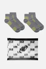 Mısırlı Unisex Coolmax 2 Çift Özel Paketli Kısa Konç Çorap Gri