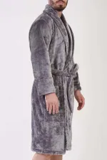 Mısırlı Men's Welsoft Robe, Grey