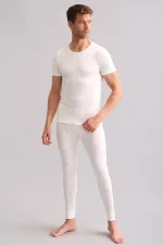 Mısırlı BAMBU TERMAL Bisiklet Yaka Fanila / T-Shirt Ekru