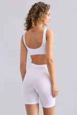 Crop top blanc en modal pour femme de TENCEL MEGAN