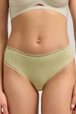 Mısırlı Modal Dantelli Cheeky Külot AÇIK SARI