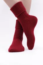 Chaussettes simples incurvées en laine de mouton rouge pour femmes égyptiennes