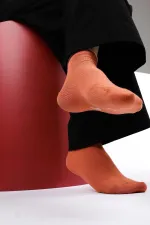 Chaussettes d'été simples en modal pour femmes égyptiennes, couleur terre cuite