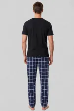 Egyptian Men's Cotton Thin Plaid Pajama Bottoms Light Navy Egyptian Men's Cotton Thin Plaid Pajama Bottoms Light Navy