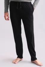 Ensemble pyjama homme égyptien en modal et coton mélangés, manches longues, col en V, gris chiné