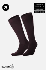 Unisex Bamboo Flight and Pilot Knee-High Socks with Special Strengthening Technology, Purple