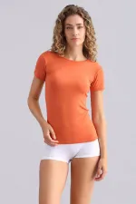 Mısırlı Modal By TENCEL VICTORIA Bisiklet Yaka Fanila / T-Shirt Pas Kırmızı