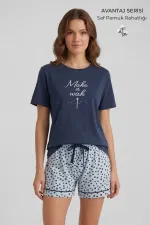Egyptian Women's Printed Shorts Set Matte Blue Egyptian Women's Printed Shorts Set Matte Blue