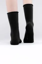 Mısırlı Kadın Organik Pamuklu Havlu Tekli Soket Çorap Siyah