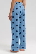 Mısırlı Kadın Modal Örme Puantiyeli Pijama Alt / Pantolon Bebe Mavisi