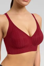 Soutien-gorge Ghost rayé pour femme, bordeaux