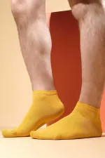 Mısırlı Erkek Pamuklu Tekli Yazlık Patik Çorap Sarı