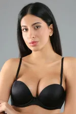 Soutien-gorge égyptien noir basique bonnet B, effet push-up.
